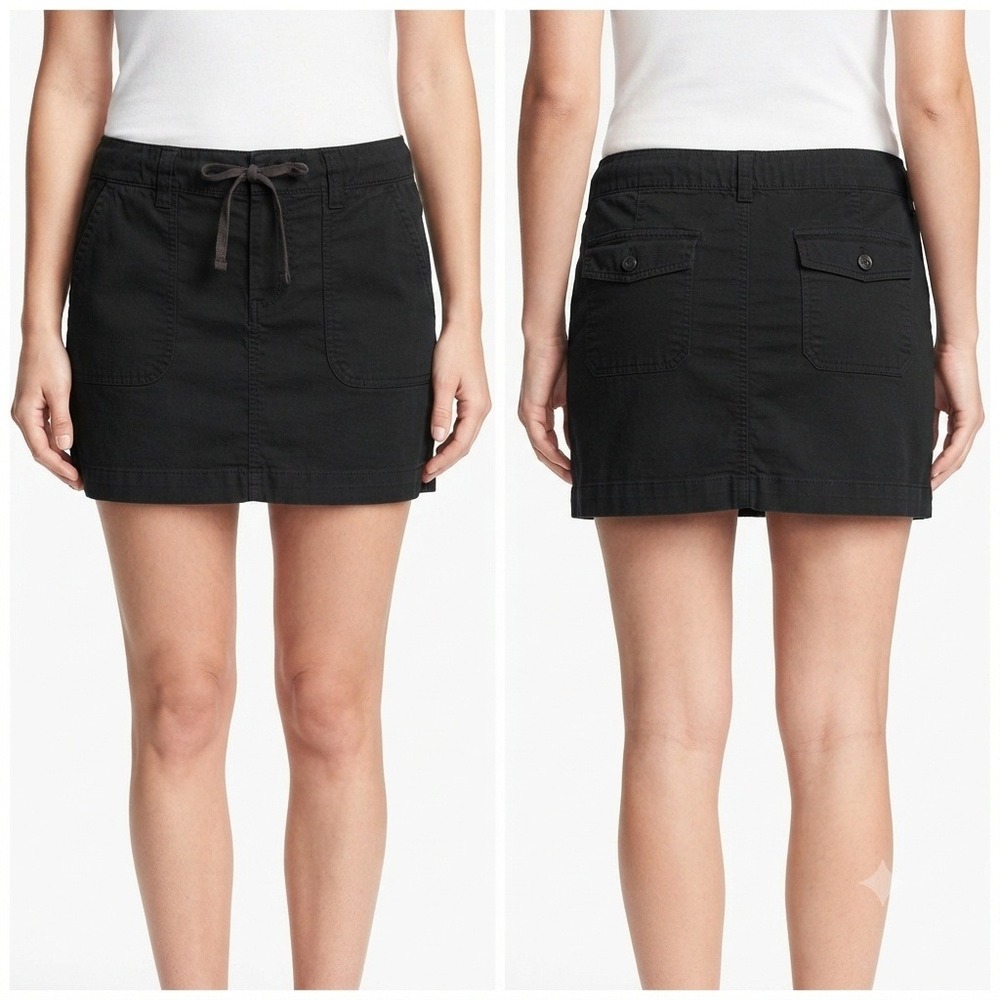 Old Navy Skirt Womens Small  Black Cargo‎ Mini Drawstring Waist Utility Pockets